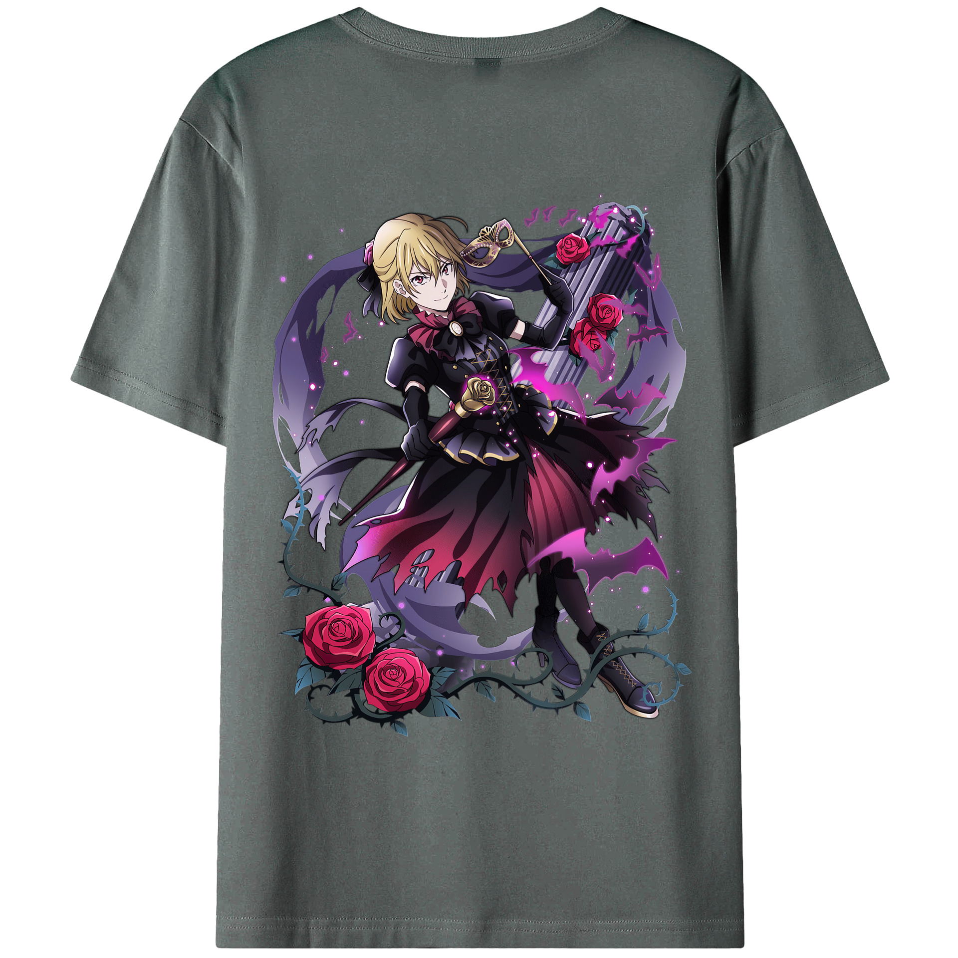 （画像用） 文豪ストレイドッグス Bungo Stray Dogs 綿100％ メンズ半袖Tシャツ（バックプリント） 通気性